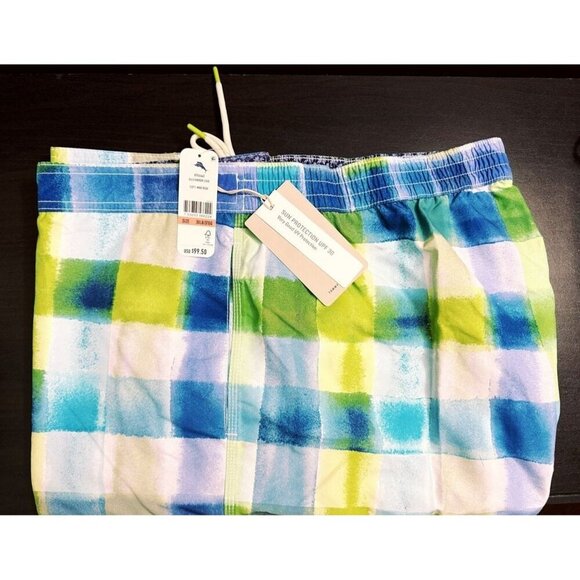 Tommy Bahama Mens Blue Green Plaid Big Tall Pockets Swim Trunks Plus Sz 3XL New - Picture 6 of 11